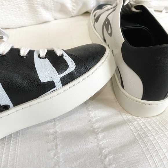 SCOLOCO BY CELIA WIDEMANN ARTELOCO BLACK WHITE GRAPHIC UNISEX LACE UP SNEAKERS - Picture 9 of 12